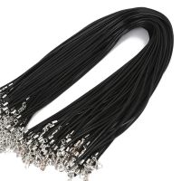 100pcsLot Bulk 1-2MM Black Wax Leather Snake Necklaces Cord String Rope Wire Extender Chain For Jewelry Making Wholesale