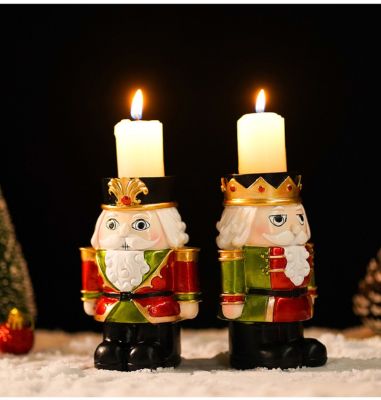 14cm For Room Decor Miniature Home Living Fireplace Interior Nutcracker Candle Holder