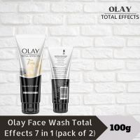 Olay Face Wash Total Effects 7 in 1 Exfoliating Cleanser, 100g( pack of 2 )