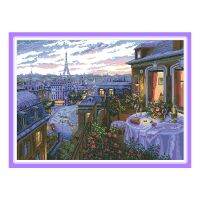 ✘ Dreamy Paris Night Cross Stitch Kits Embroidery Needlework Set 11CT 14CT DIY Cross-stitch Pattern Canvas Sewing Craft Home Decor