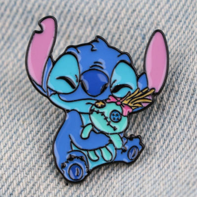 Stitch Cute Manga Badges With Anime Brooches for Women Badges on Backpack Enamel Pin Lapel Pins New Year Gift Accessories