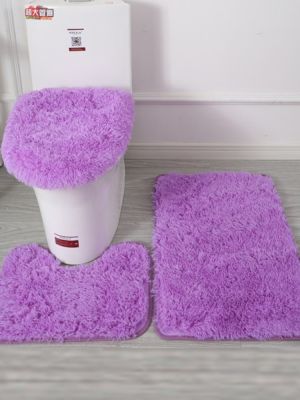 【CC】▣✘  3Pcs/set Set Soft Fluff Shower Non-slip Floor for Toilet Rugs Lid Cover Products