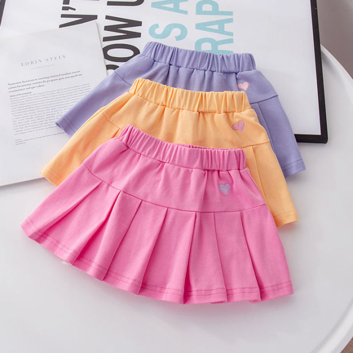 JUL- Girls pleated skirt Children's fake two skirts with safety