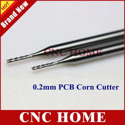 5pcs 0.2mm Carbide PCB Milling Cutter Corn Teeth End Mill Micro CNC Router Bits สําหรับแผงวงจรโทรศัพท์ตัดอีพ็อกซี่