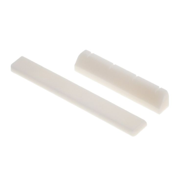 2x-ivory-buffalo-bone-bridge-saddle-nut-slotted-for-ukulele-uke-guitar-parts