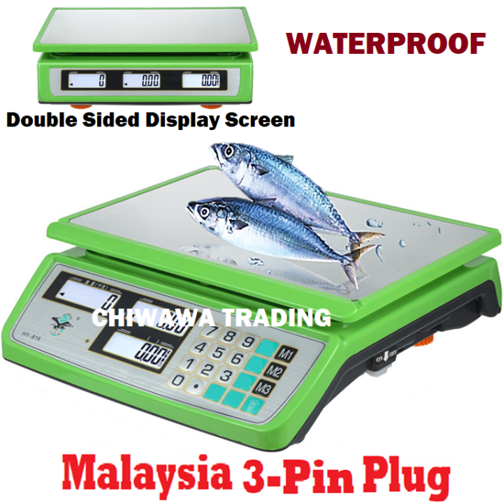 40kg Rechargeable Commercial Electronic Computing Weighing Price Platform  Kitchen Digital Scale Timbang Berat Penimbang | Lazada