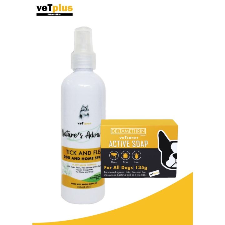 Vet Core Tick Flea Spray Plus Active Soap 135g | Lazada PH