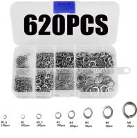 620Pcs/set DIN127 GB93 M1.6 M2 M2.5 M3 M4 M5 M6 M8 304 Stainless Steel Shells Pad Spring Lock Washer Elastic Gasket Assortment Nails Screws  Fasteners