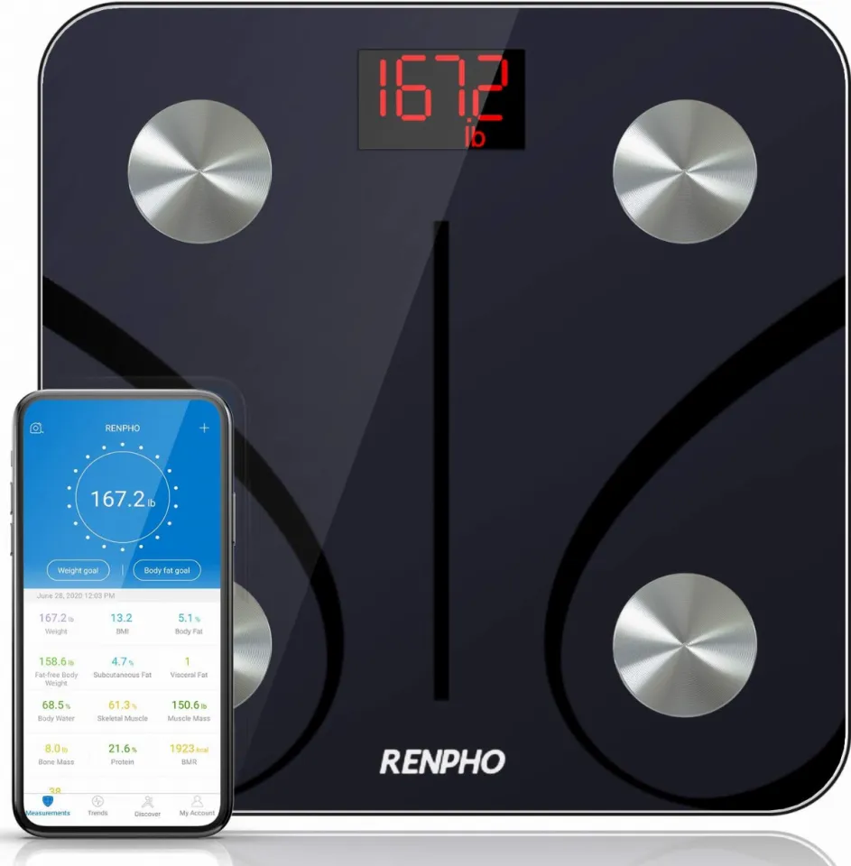 RENPHO WiFi Scale for Body Weight, Smart Digital Bluetooth Weight Scale  Tracks 13 Metrics, Bathroom Body Fat Scale 13 Health Monitor with Smart  App