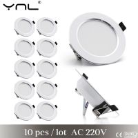 YNL 10ชิ้นโคมไฟเพดานกลมเว้าไฟสปอร์ตไลท์ไฟดาวน์ไลท์ LED 7W 9W 12W 15W 18W 220V LED Owm ไฟสปอตไลท์แอลอีดีห้องน้ำในบ้าน