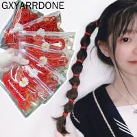 100pcs/bag 2021 Red Elastic Hair Bands Rubber Ring Baby Kid Hair Accessories Children Adult Ponytail Rope Ties New Year Headwear Hair Accessories