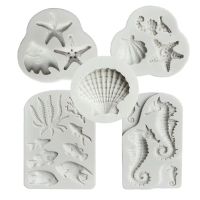 3D Seashell Starfish Seahorse Marine Silicone Fondant Cake Decorating Sugar Craft Candle Chocolate Moulds DIY Craft Baking Molds