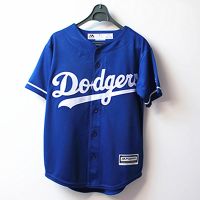 High quality olive clothing American MLB short-sleeved baseball uniform Dodge family fitted with lovers short-sleeved T-shirt street dance