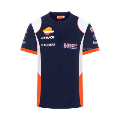 For HONDA HRC Repsol T-Shirt Moto Knigh Racing Team Riding Sports Blue No Fading Jerseys Summer Breathable Cold Feeling