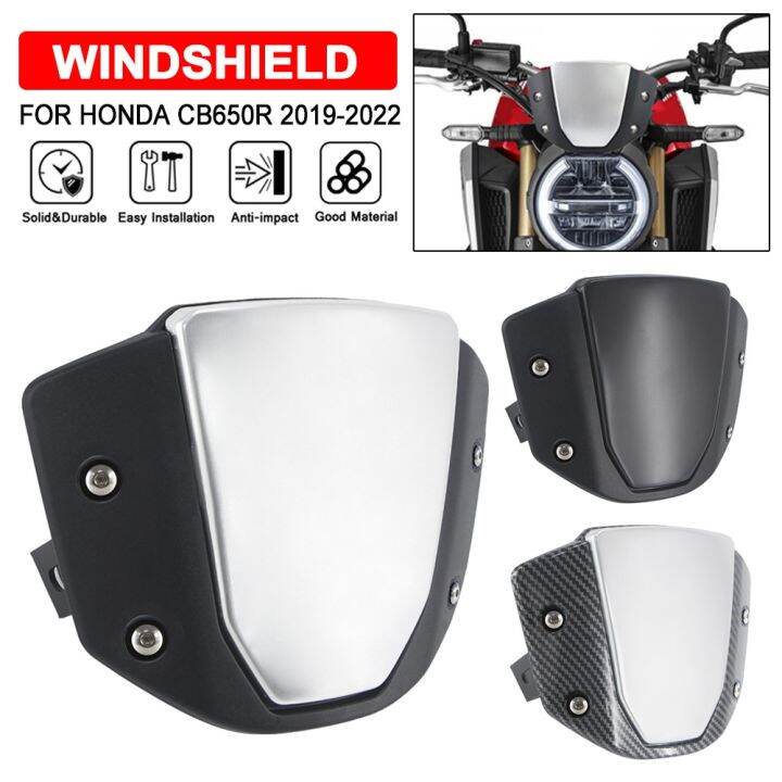 thumbnail: Windscherm Voor Honda CB650R 2024-2025 – Matte Black Sport Winddeflector Met Beugel