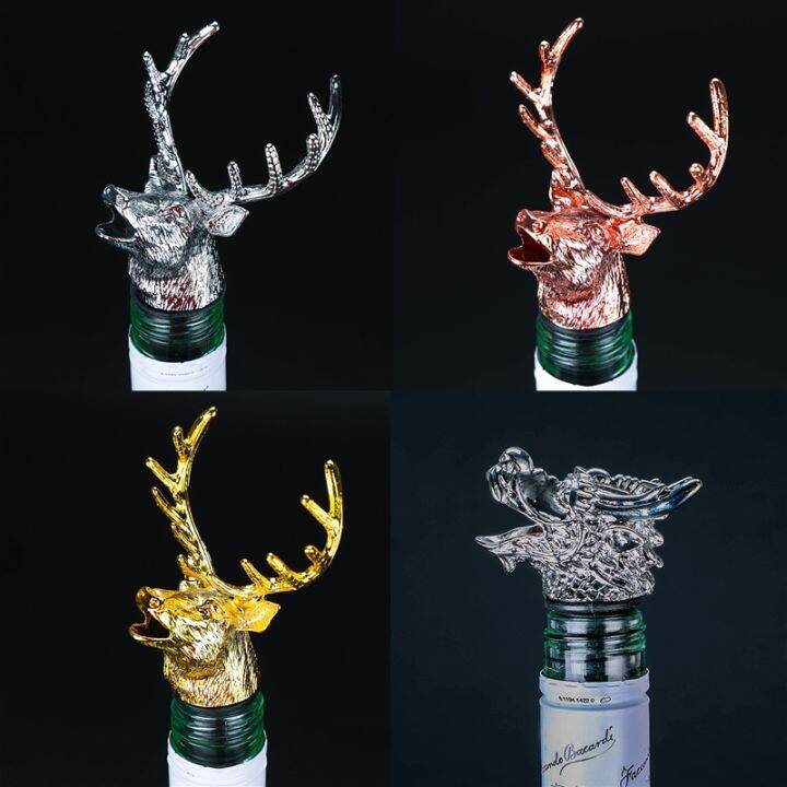 Wine Bottle Pourer Stopper Stainless Steel Deer Stag Head Dragon Head