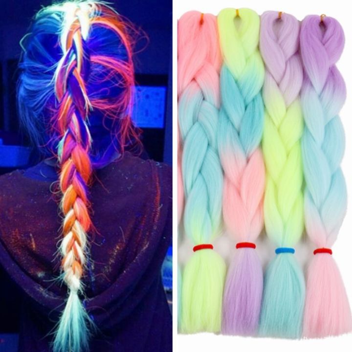 ombre-glowing-luxury-synthetic-braids-florescent-hair-in-the-24inch-100g