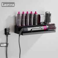 Lasvea ขาตั้งติดผนังสำหรับ Dyson Airwrap Hair Pen HS05 HS01 และอุปกรณ์เสริม, ชั้นวางของในห้องน้ำ (สีดำ)