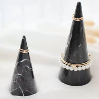 European style black marble cone storage rack dressing table creative ceramic ring jewelry celet display holder home ornament