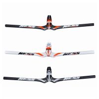 ﹉NESS Carbon Fibre Bicycle Flat Handlebar MTB Integrated Handlebar With Stem One shaped Handlebar