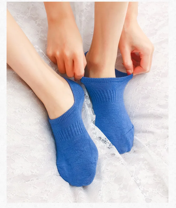 1Pair Fashion Women Invisible Short Ankle Socks/Solid Color Cotton Non-slip  No Show Socks/Ladies Casual Invisible Socks For High Heels