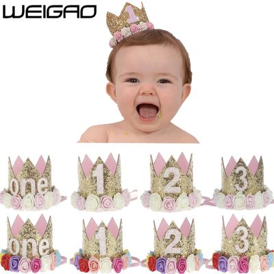 【cw】 WEIGAO 1pcs 1 2 3 Birthday CapsCrown 1st Birthday Hat Newborn Baby Birthday Headband 1 Year BirthdayDecorations 【hot】