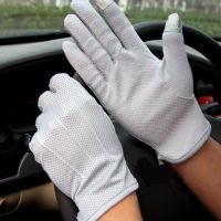 New Mens Summer Outdoor Sports Fitness Cycling Sunscreen Short Sun Gloves Thin Cotton Fashion Touch Screen Driving Gloves L20