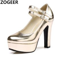 Silver Black Gold Womens Heels Elegant Ankle Strap Platform High Heels Pumps Mary Janes Shoe Luxury Sexy Party Wedding Shoes