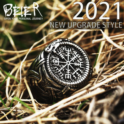 Beier 316L สแตนเลสจมูกไวกิ้งผู้ชายแหวนมังกรสัตว์ Pagan Odin Amulet Vegvisir สแกนดิเนเวียแฟชั่นเครื่องประดับ BR8-622