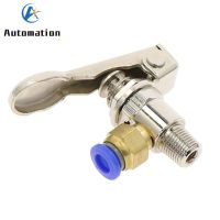 Air Pneumatic Mechanical Valve TAC2-3P Exhaust valve 2 Position 3 Way M5 Female 1/8 Male Thread Lever Button Switch w Fiittings