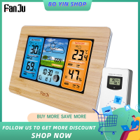 FanJu FJ3373 Multifunction สถานีอากาศดิจิตอลนาฬิกาปลุก LCD ในร่มกลางแจ้งพยากรณ์อากาศมาตรวัดความดันโลหิตไร้สายเซนเซอร์ภายนอกอาคาร USB สายไฟ