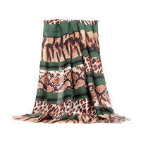 Fall and Winter Warm Spot Pprinted Leopard Snake Print Womens Scarf Designer Brand Animal Print Headscarf Shawl