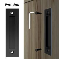 1 Set Barn Door Sliding Pull Handle Hardware 8-3/5‘’ Length Hole Center 7 Finger Puller For Home Decoration Accessories Door Hardware Locks