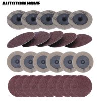 25Pcs 50mm 2" Sanding Disc For Roloc  60 80 100 120 Grit Sander Pad Abrasive Tools Woodworking Finishing Rotary Tool Accessories Cleaning Tools