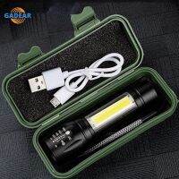 Mini Torch LED Rechargeable Flashlight Portable USB Charging Flashlight High Power Bank Camping Waterproof Lanterns With Case Rechargeable  Flashlight