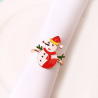 2022 Wreath Metal Decor Claus Buckle Table Holder Ring Decoration Christmas Napkin