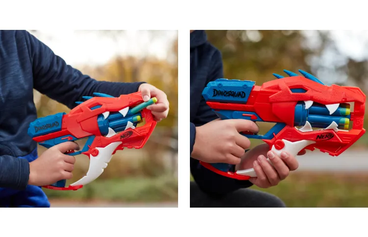 Nerf DinoSquad Raptor-Slash Dart Blaster, 6-Dart Rotating Drum