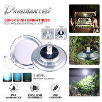 DingDian LED ไฟโซล่าเซล200wแท้ ไฟชาร์จฉุกเฉิน ชาร์จพลังงานแสงอาทิตย์หรือ USB  ไฟโซล่าเซลล์ โคมไฟโซล่าเซล โคมไฟติดผนัง ไฟสปอร์ตไลท์ หลอดไฟวินเทจ