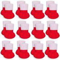 20pcs Christmas Chair Leg Socks Table Feet Cover Caps Reduce Noise Floor Protector Decorative For Party Festival Family Dinner