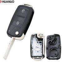 New Model Remote Key Shell 2 Buttons Flip Remote Key Replacement Shell Case for VW Amarok/Crafter/Touareg 2011