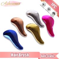 【CC】 Anti-static Hair Comb Handle Detangling Shower Electroplate Massage Tangle Combs Styling