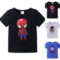 Baju Budak Laki Boys T-shirt Short Sleeve Childrens Summer Lights Flash Spider-Man Superman Top 08