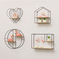 Nordic Style Wall Mounted Decorations Shelf Creative Wall Hangings Iron storage rack for Bedroom Living Room