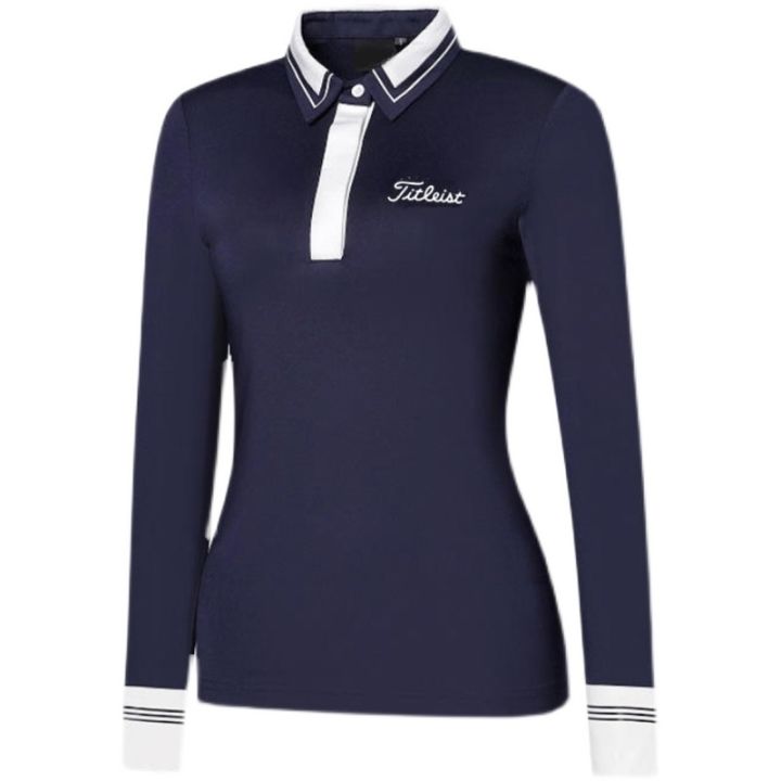 new-womens-golf-slimming-casual-long-sleeved-white-loose-quick-drying-breathable-perspiration-polo-shirt-top-mizuno-southcape-descennte-odyssey-le-coq-malbon