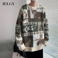 IELGY เสื้อกันหนาวตัวหนาผู้ชายสไตล์เกาหลี,วันคริสต์มาสส่งท้ายปีเก่า