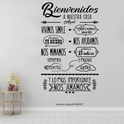 【LZ】◆♂  Spanish Quote Bienvenidos A Nuestra Casa Vinyl Phrases Wall Decals Decor Livingroom Stickers Wall stickers  Decorative Z2019