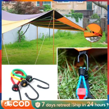 5/10pcs 15cm Tent Elastic Rope Cord with Hook Camping Tent Fixation Elastic  Stretch Rope Outdoor