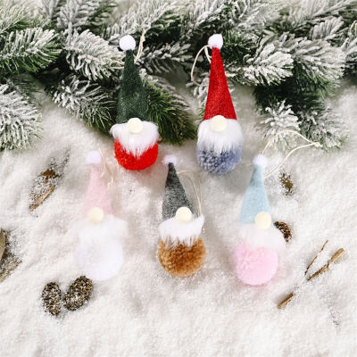 ตกแต่งคริสต์มาสหมวกแขวนขาไม่มีใบหน้าตุ๊กตาตกแต่งห้องตกแต่งประสูติ Navidad decoración navideña # S11