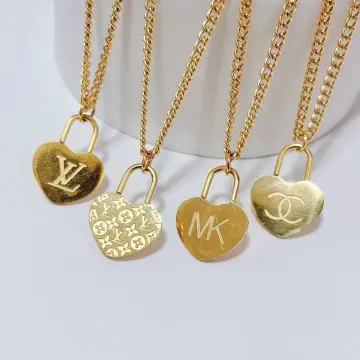 Authentic Louis Vuitton LV Lock Pendant | Reworked Gold 16 Necklace