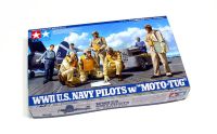 พลาสติก โมเดล ประกอบ TAMIYA สเกล1/48 WWII U.S. Navy Pilots w/Moto-Tug(TA-61107)